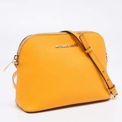 مملوكة مسبقًا MICHAEL Michael Kors Yellow Leather Cindy Dome Crossbody Bag