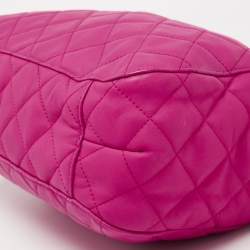 Pre Owned MICHAEL Michael Kors Neon Pink Quilted Leather Susannah Hobo