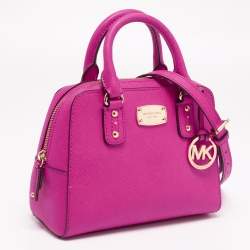 Pre Owned MICHAEL Michael Kors Fuchsia Leather Mini Cindy Satchel
