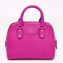 Pre Owned MICHAEL Michael Kors Fuchsia Leather Mini Cindy Satchel