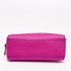 Pre Owned MICHAEL Michael Kors Fuchsia Leather Mini Cindy Satchel