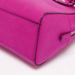 Pre Owned MICHAEL Michael Kors Fuchsia Leather Mini Cindy Satchel