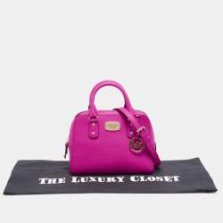Pre Owned MICHAEL Michael Kors Fuchsia Leather Mini Cindy Satchel