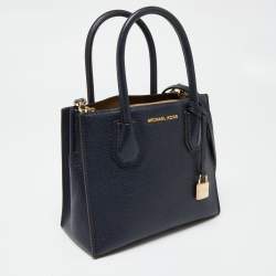 Pre Owned MICHAEL Michael Kors Black Leather Mini Mercer Tote 