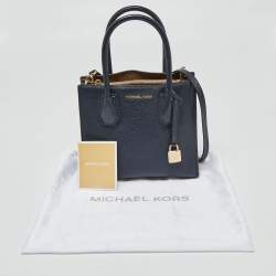 Pre Owned MICHAEL Michael Kors Black Leather Mini Mercer Tote 