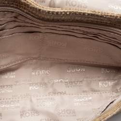 Pre Owned حقيبة كتف مايكل مايكل كورس هاميلتون جلد نقشة ثعبان أخضر زيتوني بقلاب