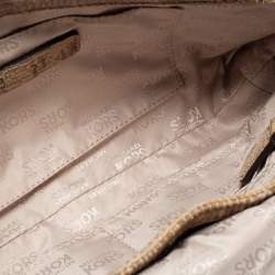 Pre Owned حقيبة كتف مايكل مايكل كورس هاميلتون جلد نقشة ثعبان أخضر زيتوني بقلاب