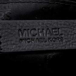 Pre Owned حقيبة يد توتس مايكل مايكل كورس جيت سيت جلد وكانفاس بيج/أسود بالشعار