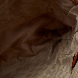 Pre Owned حقيبة يد توتس مايكل مايكل كورس جيت سيت جلد وكانفاس بالشعار بني/بيج