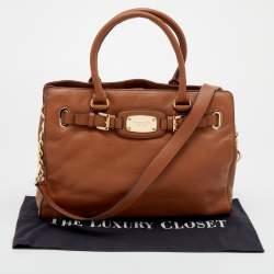 Pre Owned MICHAEL Michael Kors Brown Leather Hamilton Tote