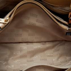 Pre Owned MICHAEL Michael Kors Metallic Gold Leather Portia Top Handle Bag