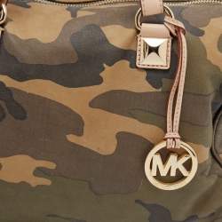 Pre Owned MICHAEL Michael Kors Multicolor Camo Leather Grayson Satchel