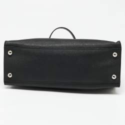 Pre Owned MICHAEL Michael Kors Black Leather Large Hamilton North South Tote