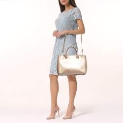 Pre Owned حقيبة يد توتس مايكل مايكل كورس جيت سيت جلد سافيانو ذهبي