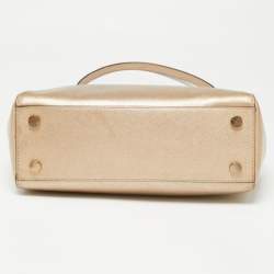 Pre Owned حقيبة يد توتس مايكل مايكل كورس جيت سيت جلد سافيانو ذهبي