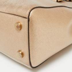 Pre Owned حقيبة يد توتس مايكل مايكل كورس جيت سيت جلد سافيانو ذهبي