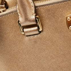 Pre Owned حقيبة يد توتس مايكل مايكل كورس جيت سيت جلد سافيانو ذهبي