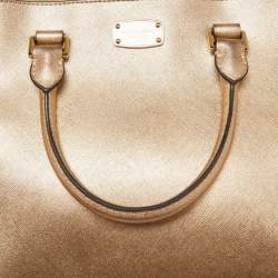 Pre Owned حقيبة يد توتس مايكل مايكل كورس جيت سيت جلد سافيانو ذهبي