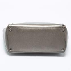 Pre Owned MICHAEL Michael Kors Gun Metal Leather Sandrine Tote