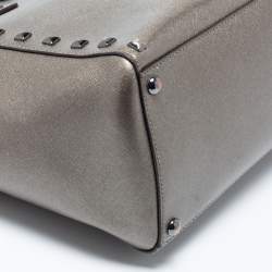 Pre Owned MICHAEL Michael Kors Gun Metal Leather Sandrine Tote