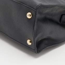 Pre Owned MICHAEL Michael Kors Black Leather Large East West Hamilton Tote