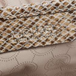 Pre Owned حقيبة هوبو مايكل مايكل كورس بيدفورد سويدي وجلد نقشة الثعبان بيج