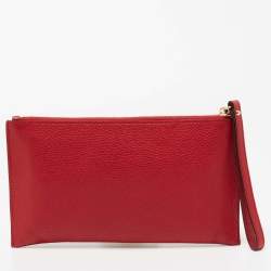 MICHAEL Michael Kors Red Leather Wristlet Clutch