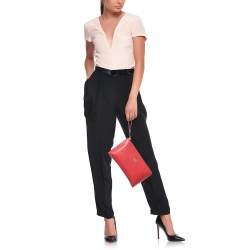 MICHAEL Michael Kors Red Leather Wristlet Clutch