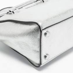 Pre Owned حقيبة يد توتس مايكل مايكل كورس سيلما جلد فضي ميتاليك متوسطة