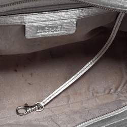 Pre Owned حقيبة يد توتس مايكل مايكل كورس سيلما جلد فضي ميتاليك متوسطة