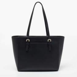 Pre Owned MICHAEL Michael Kors Black Leather Jet Set Tote