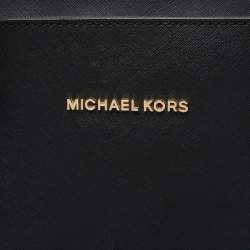 Pre Owned MICHAEL Michael Kors Black Leather Jet Set Tote