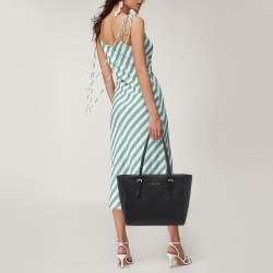 Pre Owned MICHAEL Michael Kors Black Leather Jet Set Tote