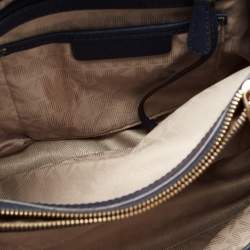 Pre Owned MICHAEL Michael Kors Navy Blue Leather Portia Top Handle Bag