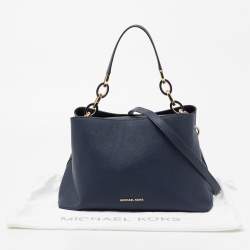 Pre Owned MICHAEL Michael Kors Navy Blue Leather Portia Top Handle Bag