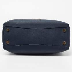 Pre Owned MICHAEL Michael Kors Navy Blue Leather Portia Top Handle Bag
