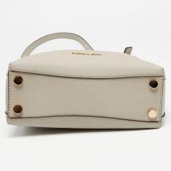 Pre Owned MICHAEL Michael Kors Taupe Leather Small Portia Top Handle Bag