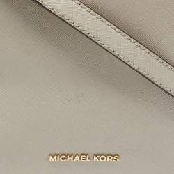 Pre Owned MICHAEL Michael Kors Taupe Leather Small Portia Top Handle Bag