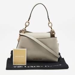 Pre Owned MICHAEL Michael Kors Taupe Leather Small Portia Top Handle Bag