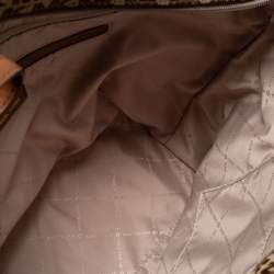 Pre Owned حقيبة يد توتس مايكل كورس كمبتون جلد وكانفاس بيج / بني بالشعار