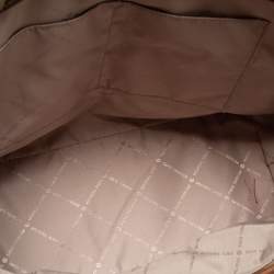 Pre Owned حقيبة يد توتس مايكل كورس كمبتون جلد وكانفاس بيج / بني بالشعار