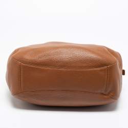 مملوكة مسبقًا حقيبة هوبو مايكل مايكل كورس فولتون جلد بني فاتح