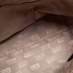 Pre Owned حقيبة ساتشل مايكل مايكل كورس سيارا جلد وكانفاس أبيض / أزرق بالشعار