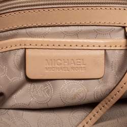 Pre Owned MICHAEL Michael Kors Brown/Beige Signature Coated Canvas and Leather Grayson Boston Bag