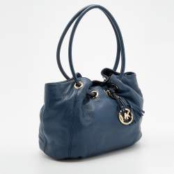 Pre Owned MICHAEL Michael Kors Blue Leather Ring Tassel Tote 