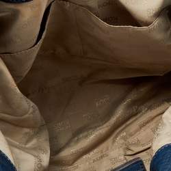 Pre Owned MICHAEL Michael Kors Blue Leather Ring Tassel Tote 