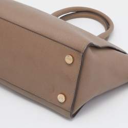 Pre Owned MICHAEL Michael Kors Tortilla Brown Saffiano Leather Large Selma Tote