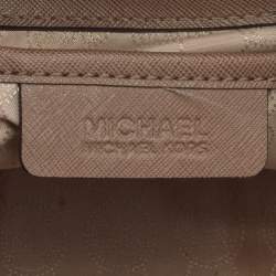 Pre Owned MICHAEL Michael Kors Tortilla Brown Saffiano Leather Large Selma Tote