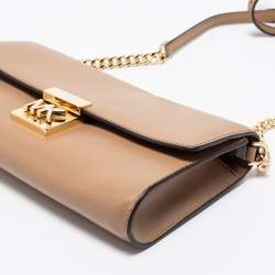 Pre Owned MICHAEL Michael Kors Beige Leather Mindy Crossbody Bag