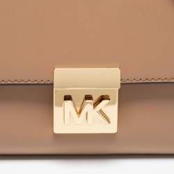 Pre Owned MICHAEL Michael Kors Beige Leather Mindy Crossbody Bag